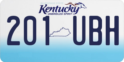 KY license plate 201UBH