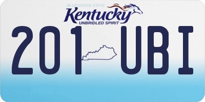 KY license plate 201UBI