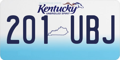 KY license plate 201UBJ