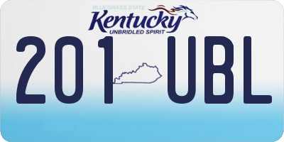 KY license plate 201UBL