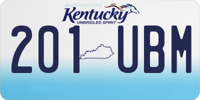KY license plate 201UBM
