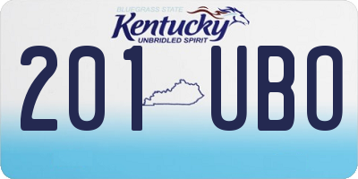 KY license plate 201UBO