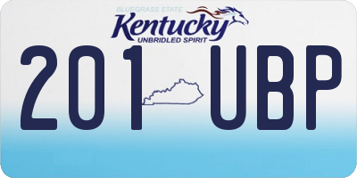KY license plate 201UBP
