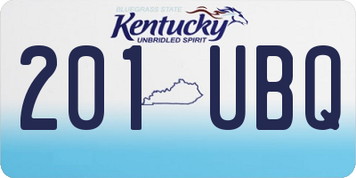 KY license plate 201UBQ