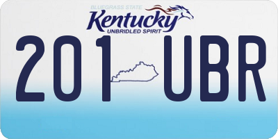 KY license plate 201UBR