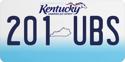 KY license plate 201UBS