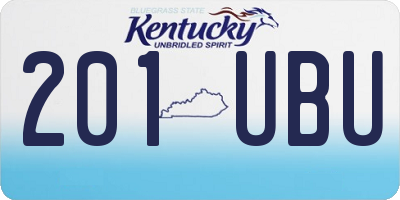 KY license plate 201UBU