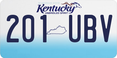 KY license plate 201UBV