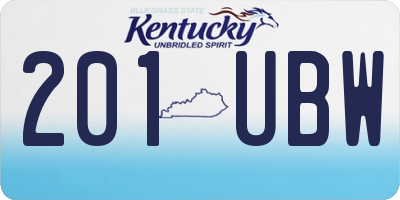 KY license plate 201UBW