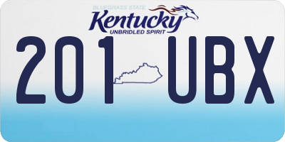 KY license plate 201UBX