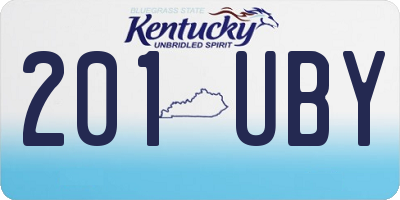 KY license plate 201UBY