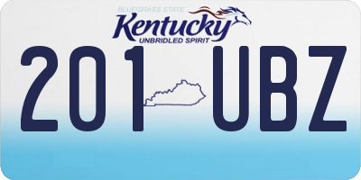 KY license plate 201UBZ