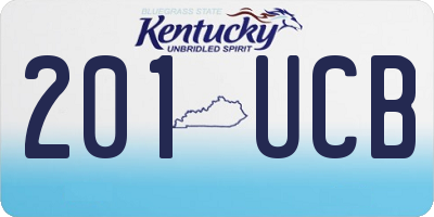 KY license plate 201UCB