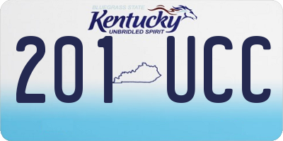 KY license plate 201UCC