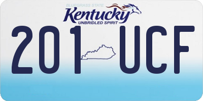 KY license plate 201UCF