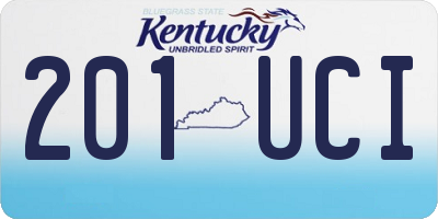 KY license plate 201UCI