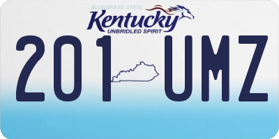 KY license plate 201UMZ