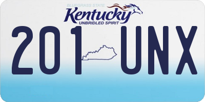 KY license plate 201UNX