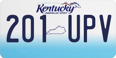 KY license plate 201UPV