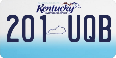 KY license plate 201UQB