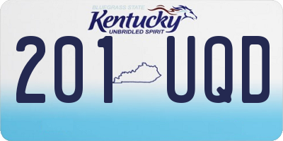 KY license plate 201UQD