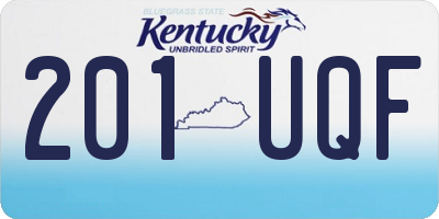 KY license plate 201UQF