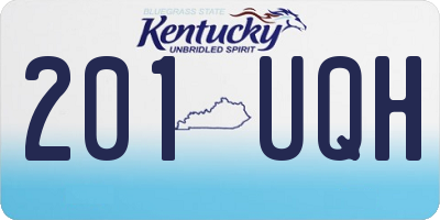 KY license plate 201UQH