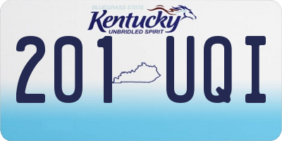 KY license plate 201UQI