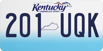KY license plate 201UQK