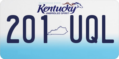 KY license plate 201UQL