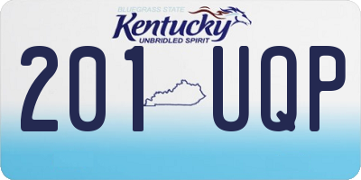 KY license plate 201UQP