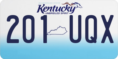 KY license plate 201UQX