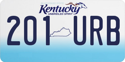 KY license plate 201URB