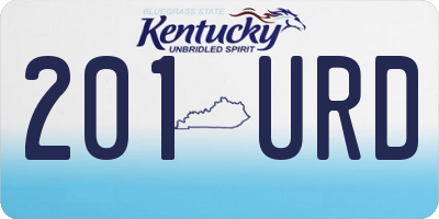 KY license plate 201URD