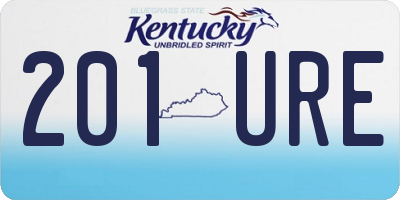 KY license plate 201URE