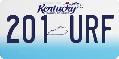 KY license plate 201URF