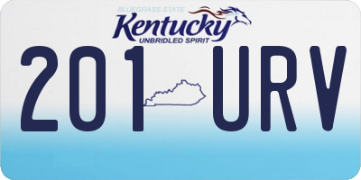 KY license plate 201URV