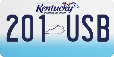 KY license plate 201USB