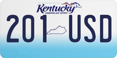 KY license plate 201USD