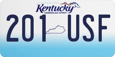 KY license plate 201USF