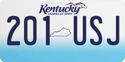 KY license plate 201USJ