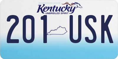 KY license plate 201USK