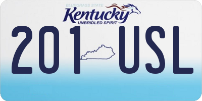 KY license plate 201USL