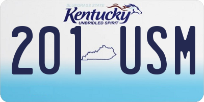 KY license plate 201USM
