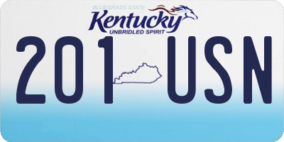 KY license plate 201USN