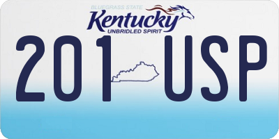 KY license plate 201USP