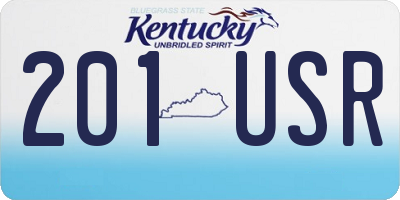 KY license plate 201USR