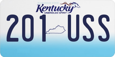KY license plate 201USS