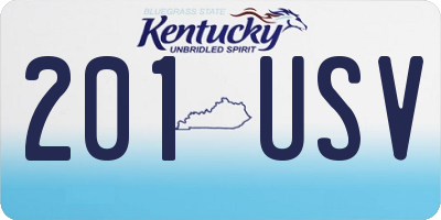 KY license plate 201USV