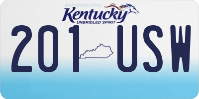 KY license plate 201USW